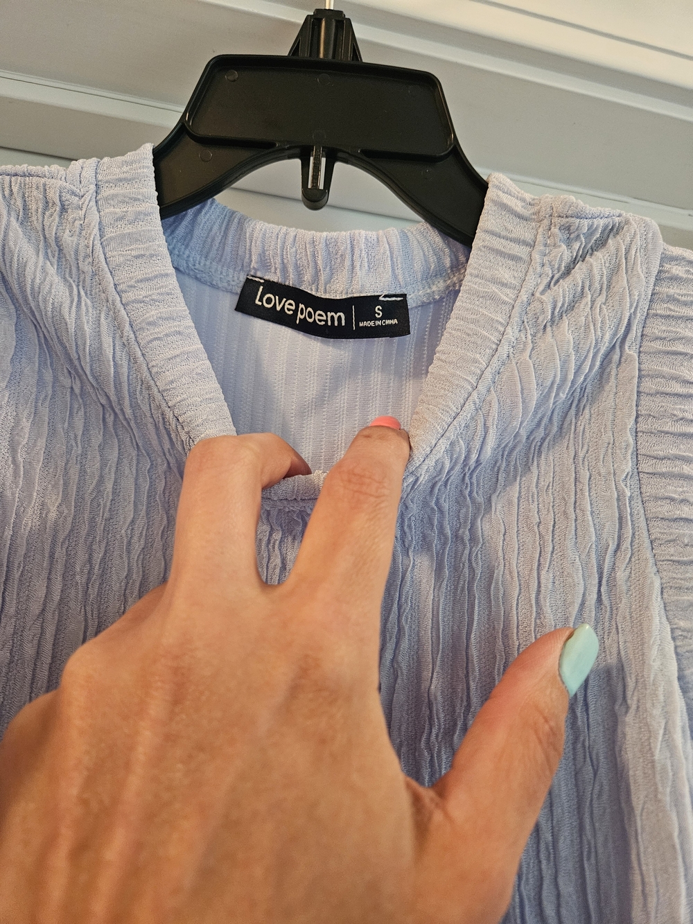 Matching Set Wide Leg Ribbed Knit Pants - Light Blue - Picture 7 of 10